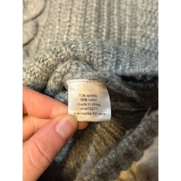 Elizabeth & James Women Medium Boxy Cable Knit Mock Neck Cropped Sweater 19"x19" - Picture 7 of 9